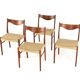 Set of 4 Arne Wahl Iversen for Glyngore papercord chairs 'Naerem'