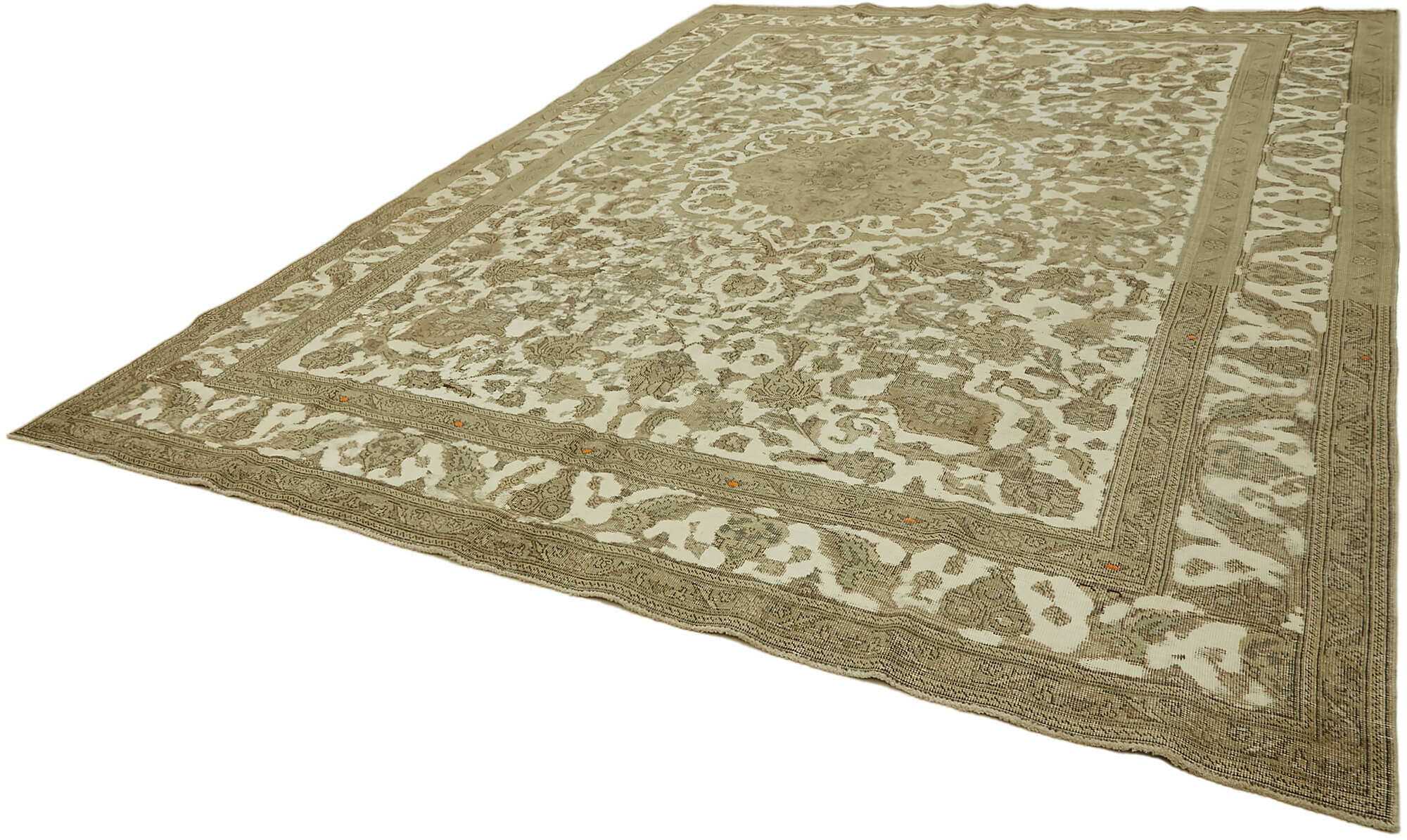 1980s 300 cm x 395 cm beige wool carpet