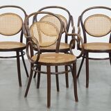 Very elegant, characterful, and graceful set of 4 Art Nouveau design bistro chairs