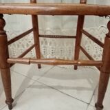 3 wooden and canning chairs