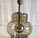 Space Age table lamp base in glass and chrome metal - 1970s