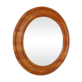 Miroir rond en teck par Hadsten Danemark 74cm