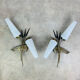 Pair of 1950s wall lights in brass and opaline tulips, Lunel/Arlus