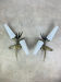 Pair of 1950s wall lights in brass and opaline tulips, Lunel/Arlus