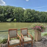 Pair of armchairs with Empire Restoration handles 1900s
