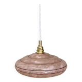 Vintage pink clichy glass lampshade pendant light