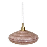 Vintage pink clichy glass lampshade pendant light