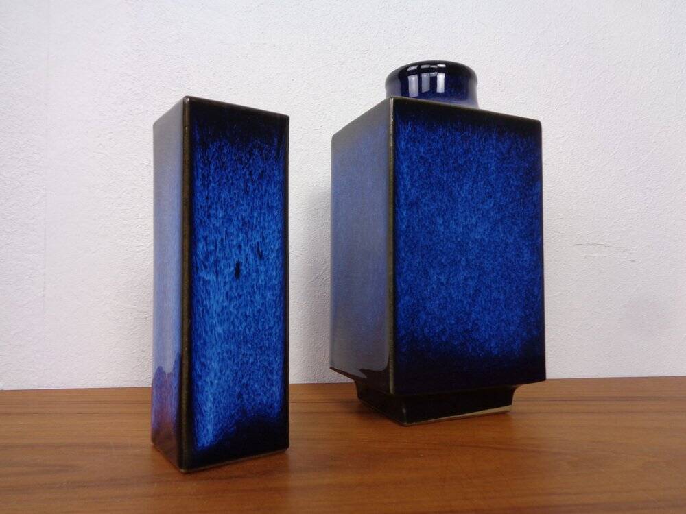 Blue Japanese ceramic vases, 1960s, set of 2