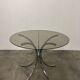 Vintage Space Age coffee table in chromed metal and smoked glass