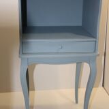 Classic blue bedside table with one drawer