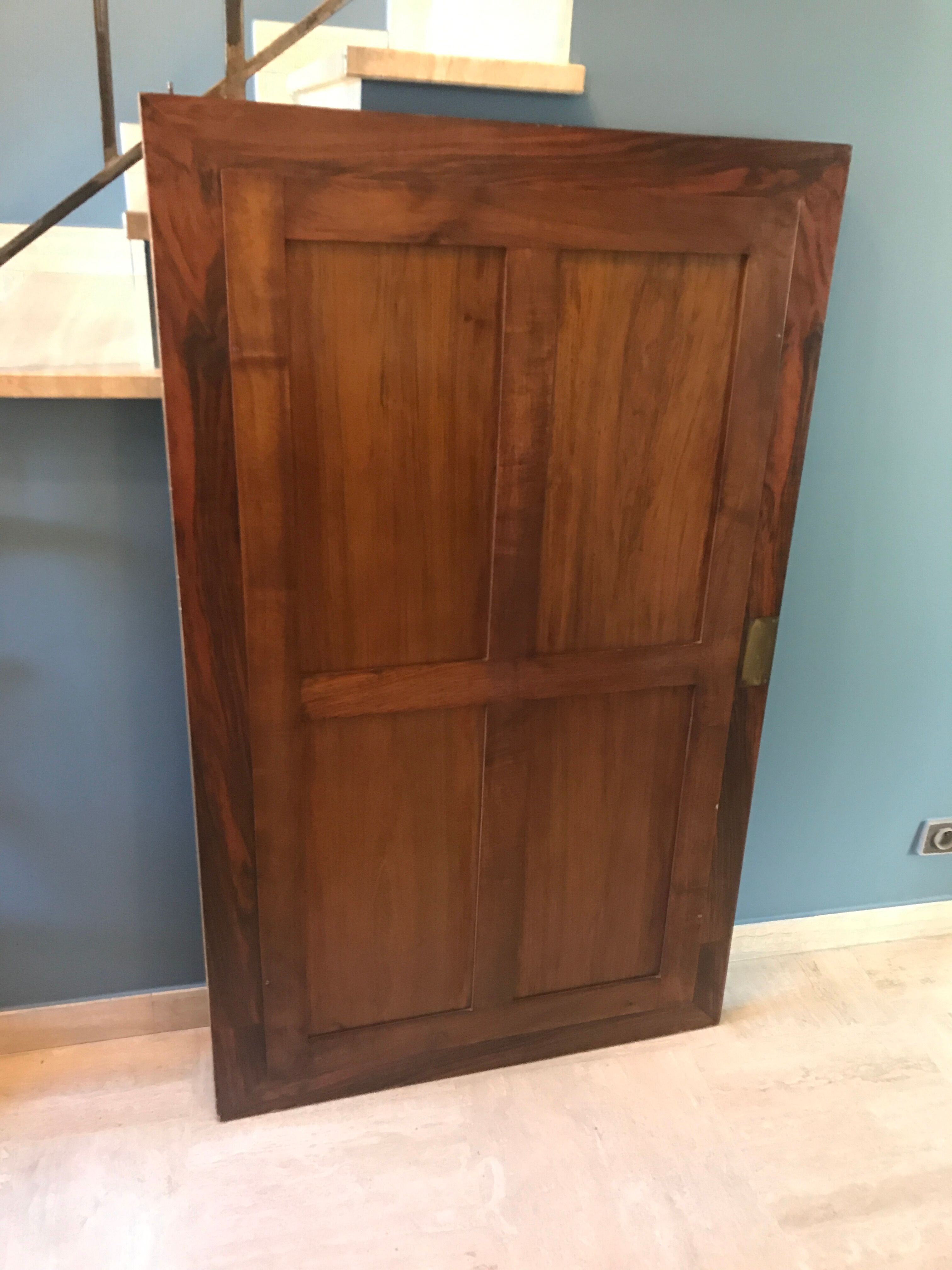 Large mirror carved 137 x 84 cm old door to rack 1920