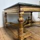 Table basse en marbre vert et bois doré, style Louis XVI / Rococo