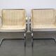 Set of two vintage design chairs by Franco Albini for Tecta, chrome and rattan