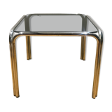 Chromium and smoked glass side table