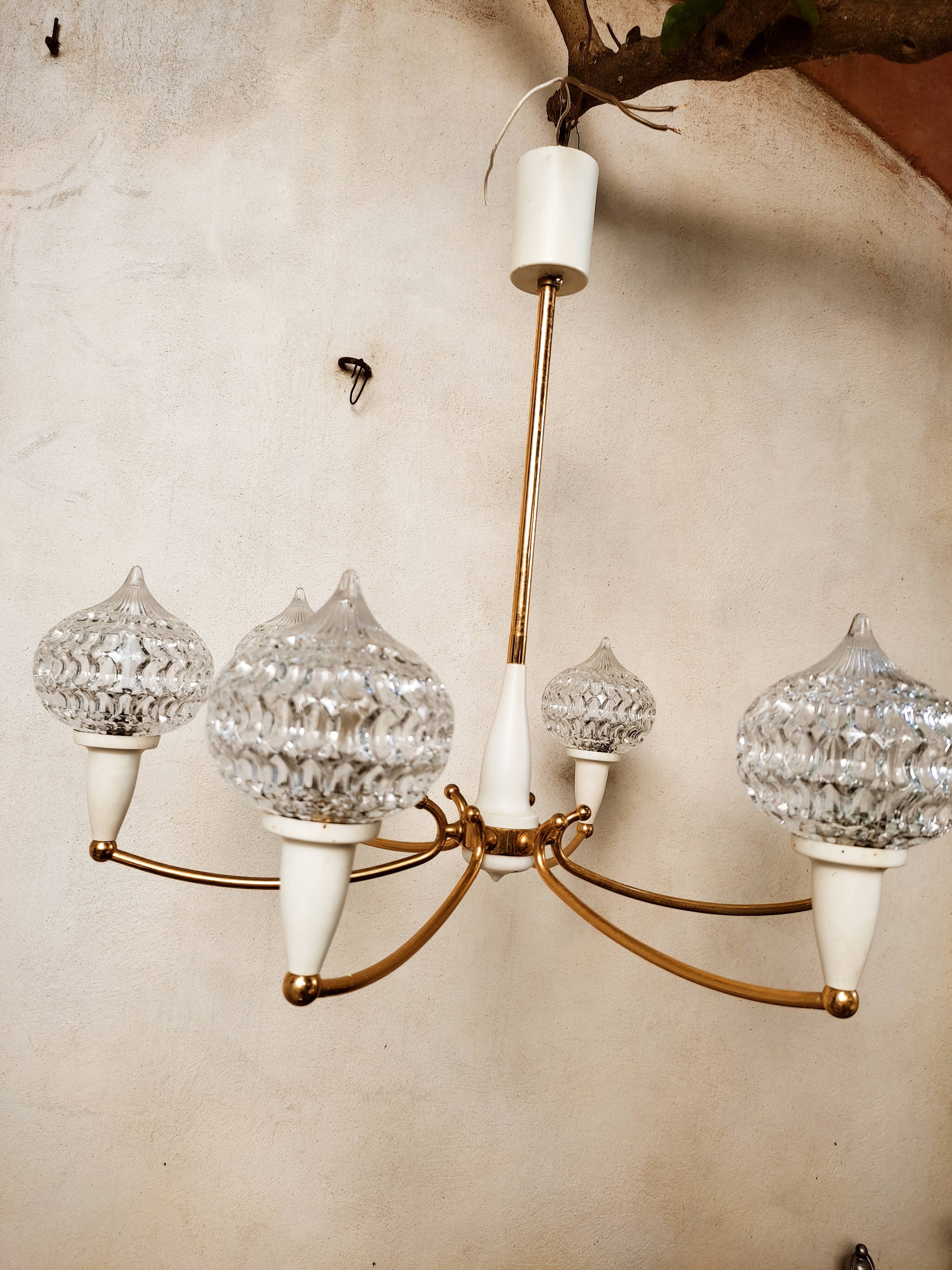 Star chandelier 50s Maison Arlus