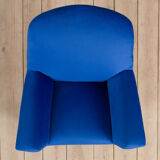 Italian vintage mid century modern blue velvet armchair 60