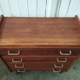 Vintage chest of drawers with solid oak compass legs