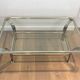 Large designer coffee table in chrome with glass tops