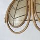 Hanging lampshade, mother-of-pearl and rattan pendant light