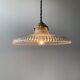 Lot 2 old vintage striated glass hanging lamps