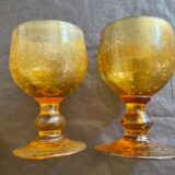 Amber bubble foot glasses