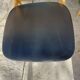 5 Scandinavian style chairs, wood and black faux leather.