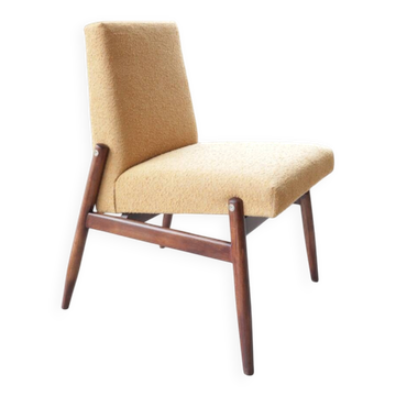 Vintage yellow boucle armchair 1970