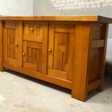 brutalist elm sideboard, 1970