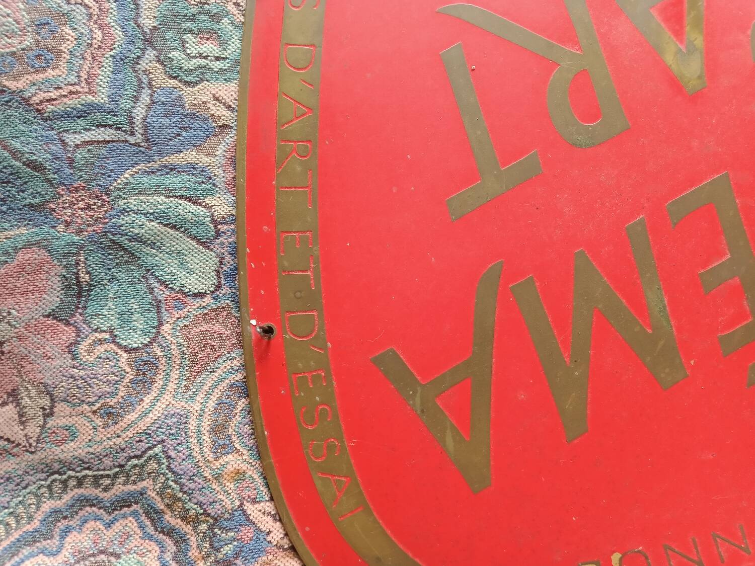 Brass art cinema plaque