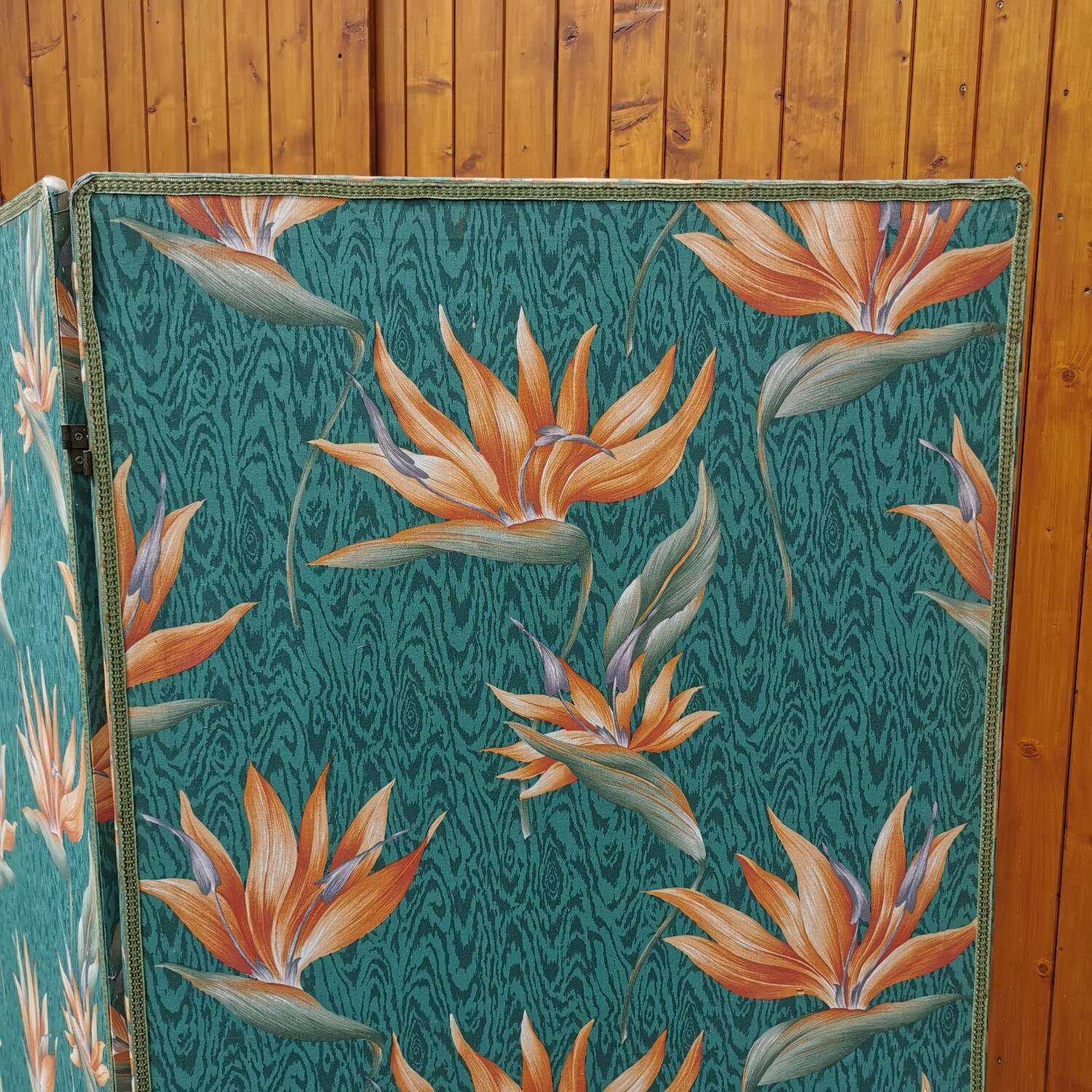 Large vintage fabric screen