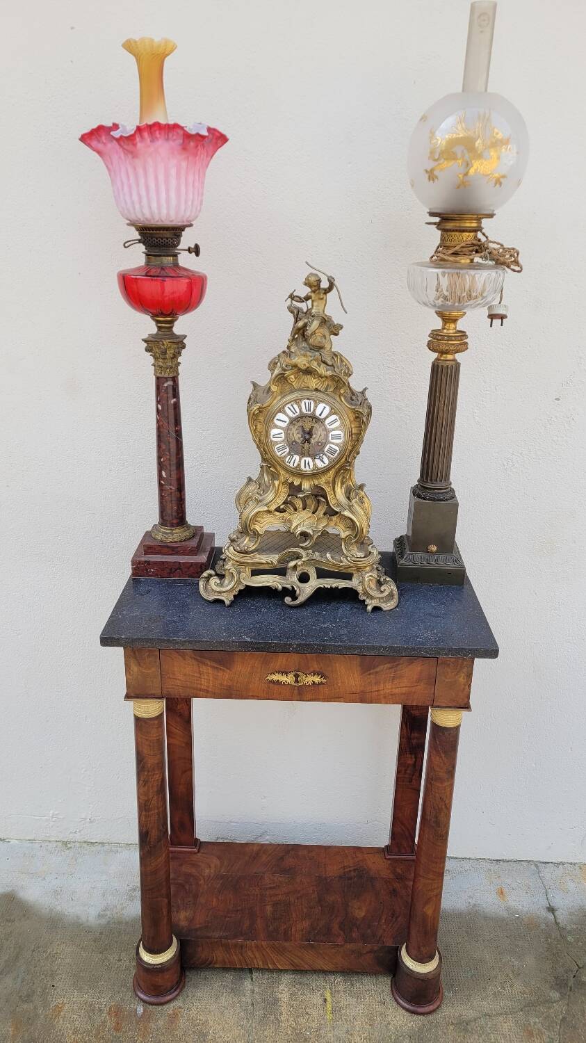 Console Empire en acajou et bronze, XIXème