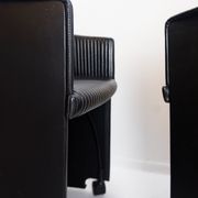 Pair of Artona armchairs in black leather by Afra and Tobia Scarpa for Maxalto.