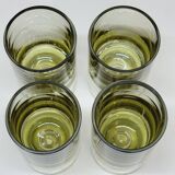 4 vintage whiskey glasses in smoked glass bubble design tapio wirkkala?