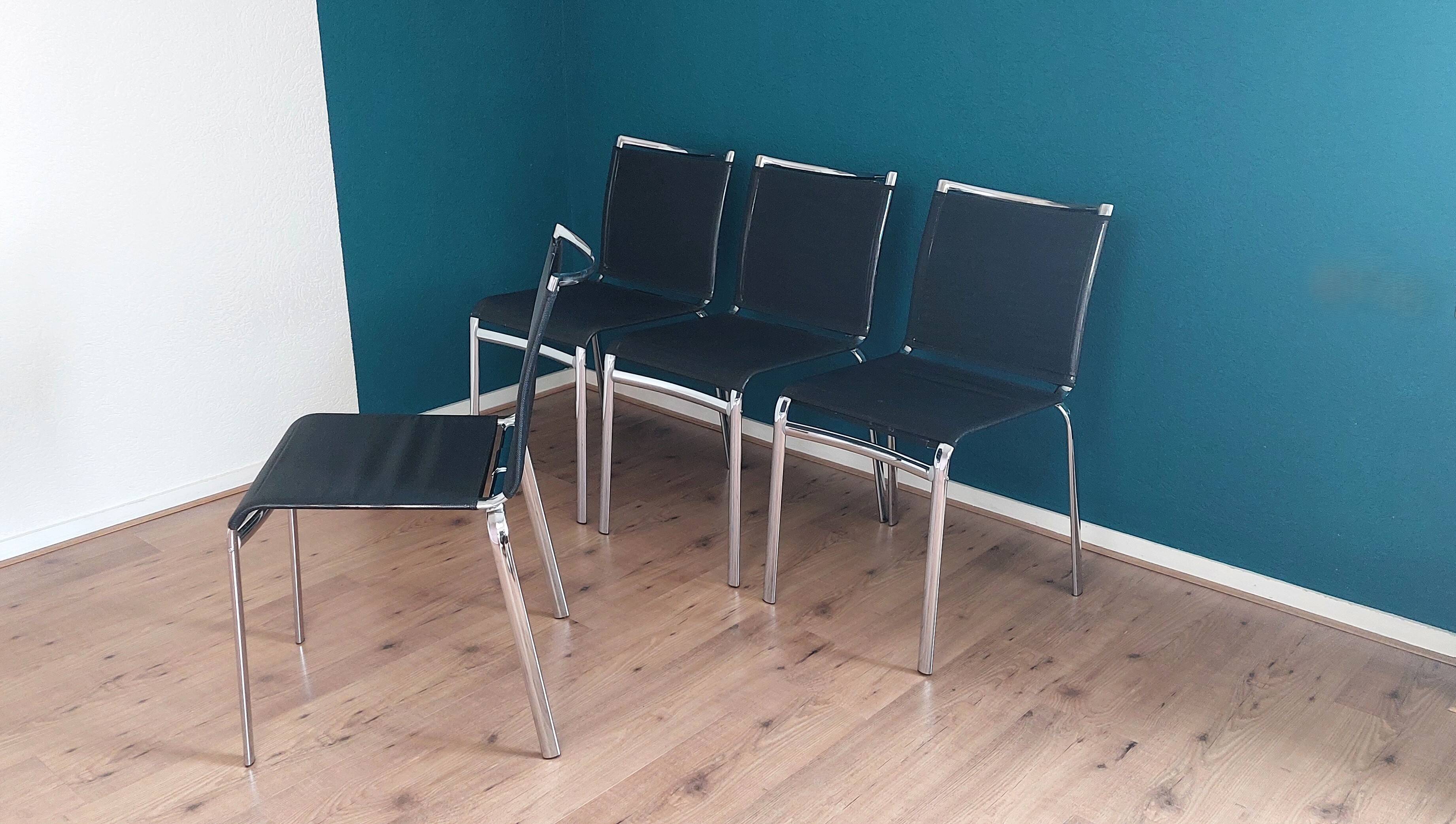 Set of 4 Net Dining Chairs by Daniele Molteni for Bontempi, 1990's