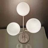 Vintage table lamp in white metal with 3 balls, 80s