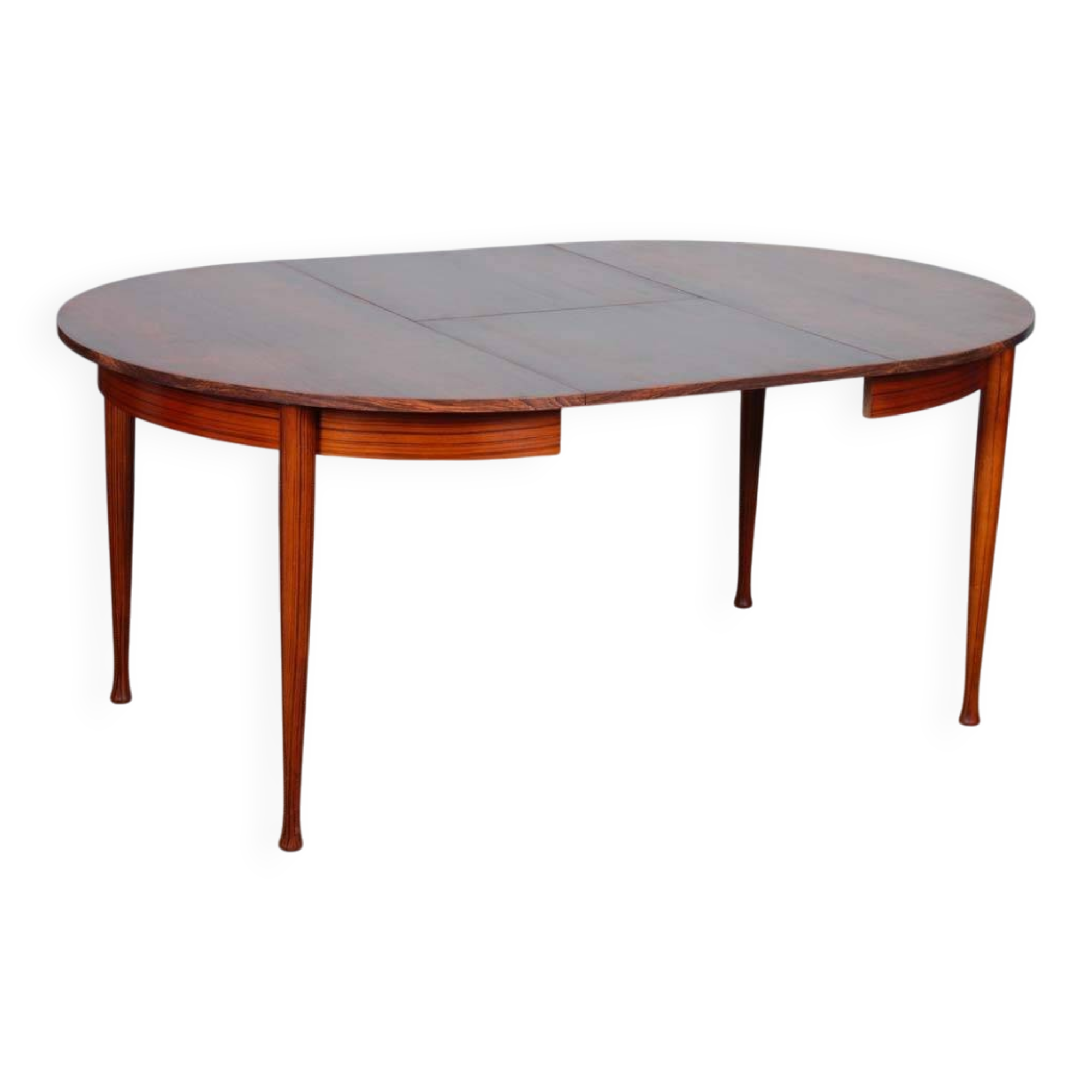 Round, extendable wooden dining table, 1960