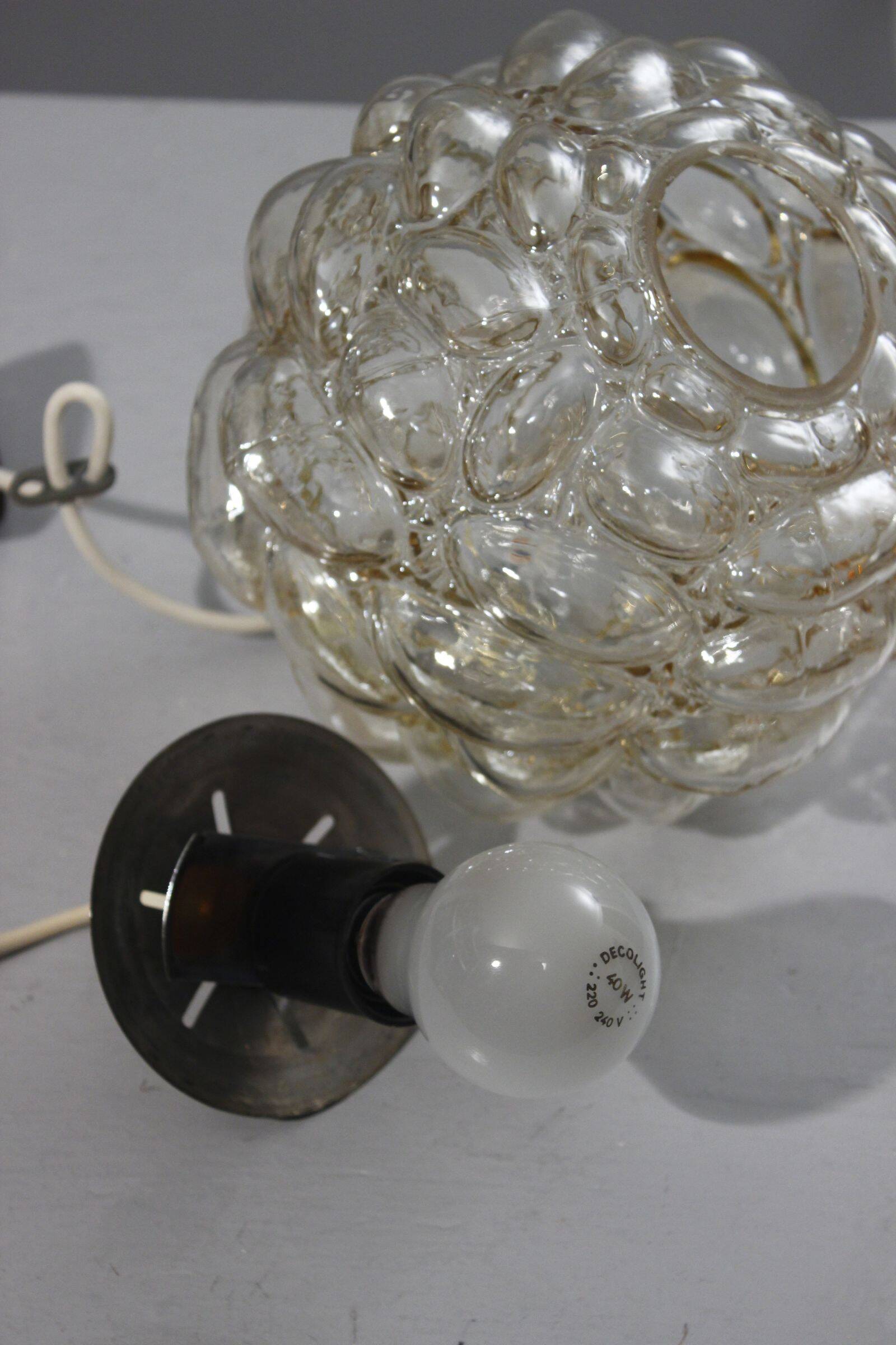 Bubble glass pendant light by Helena Tynell, Limburg design, 1960s.