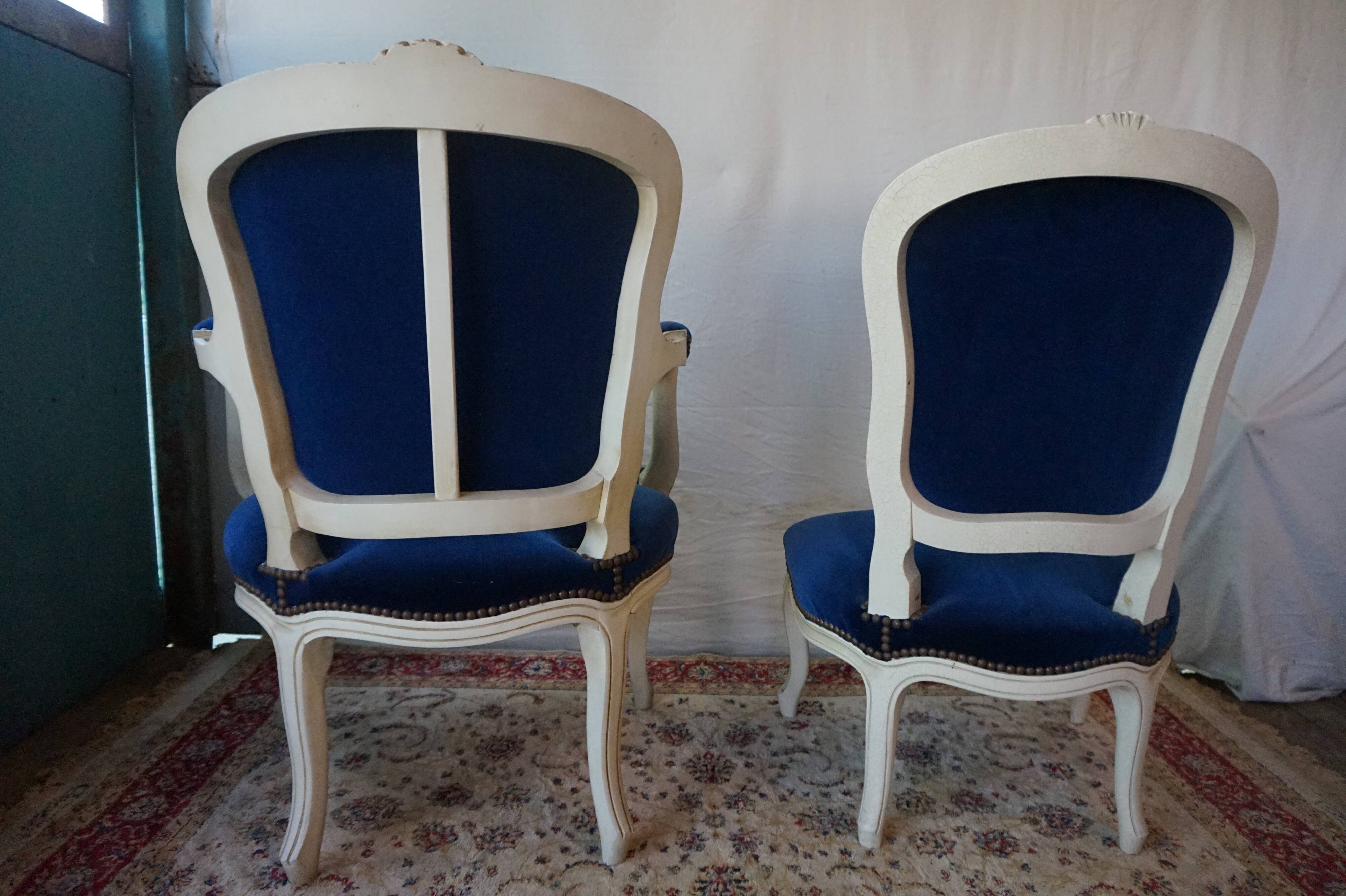 Armchair and chair style Louis XV