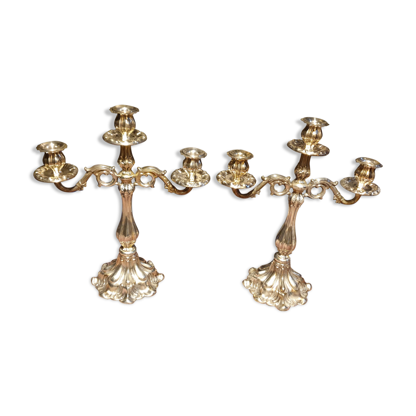 Pair of silver candlesticks 800