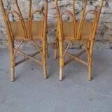 Paire de  chaises en rotin vintage
