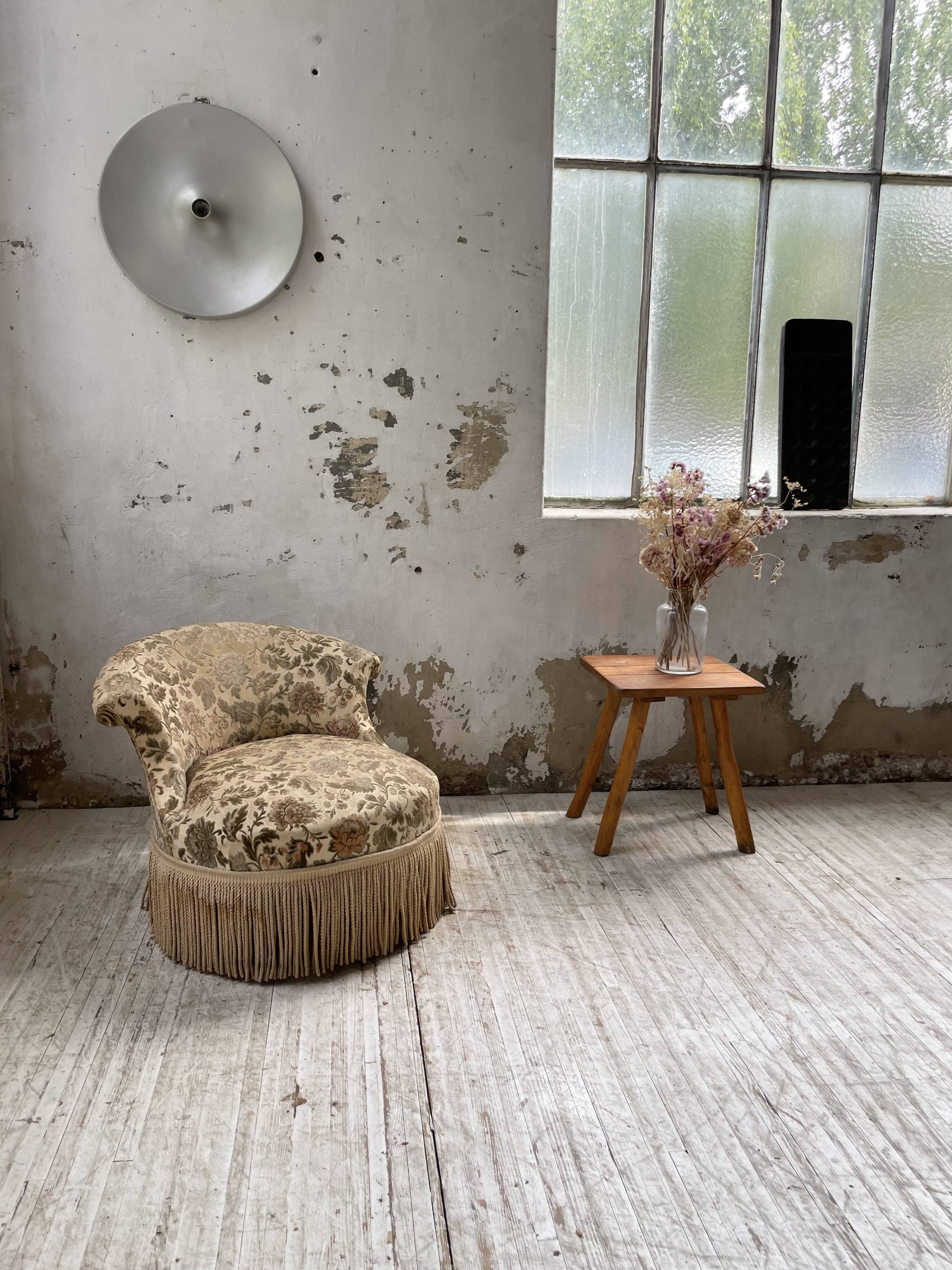 Fauteuil napoléon fleuri XIXème