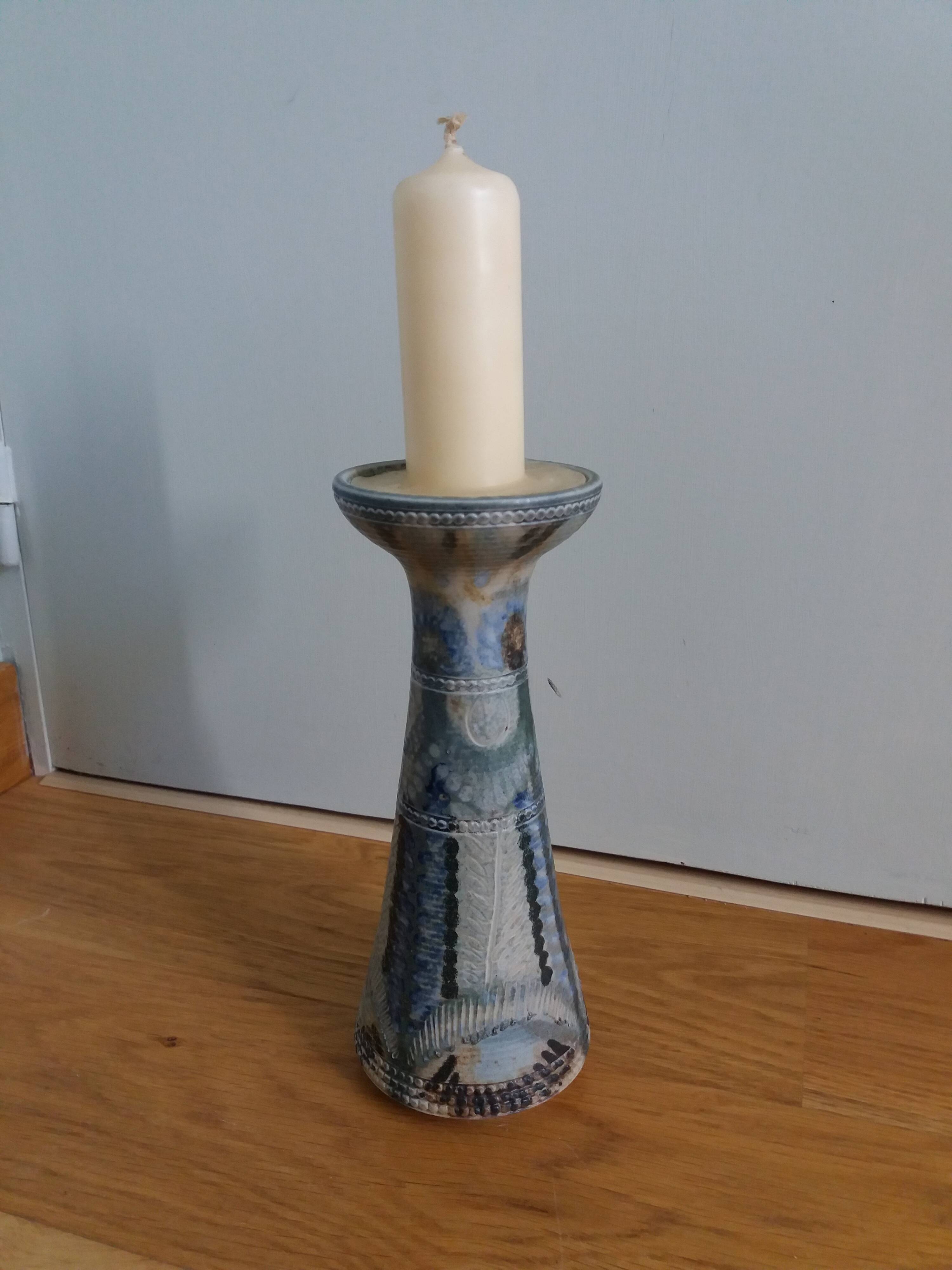 Candle holder vase signed Jean Claude Courjault