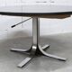 Round table rises and lowers Osvaldo Borsani black and chrome with extension