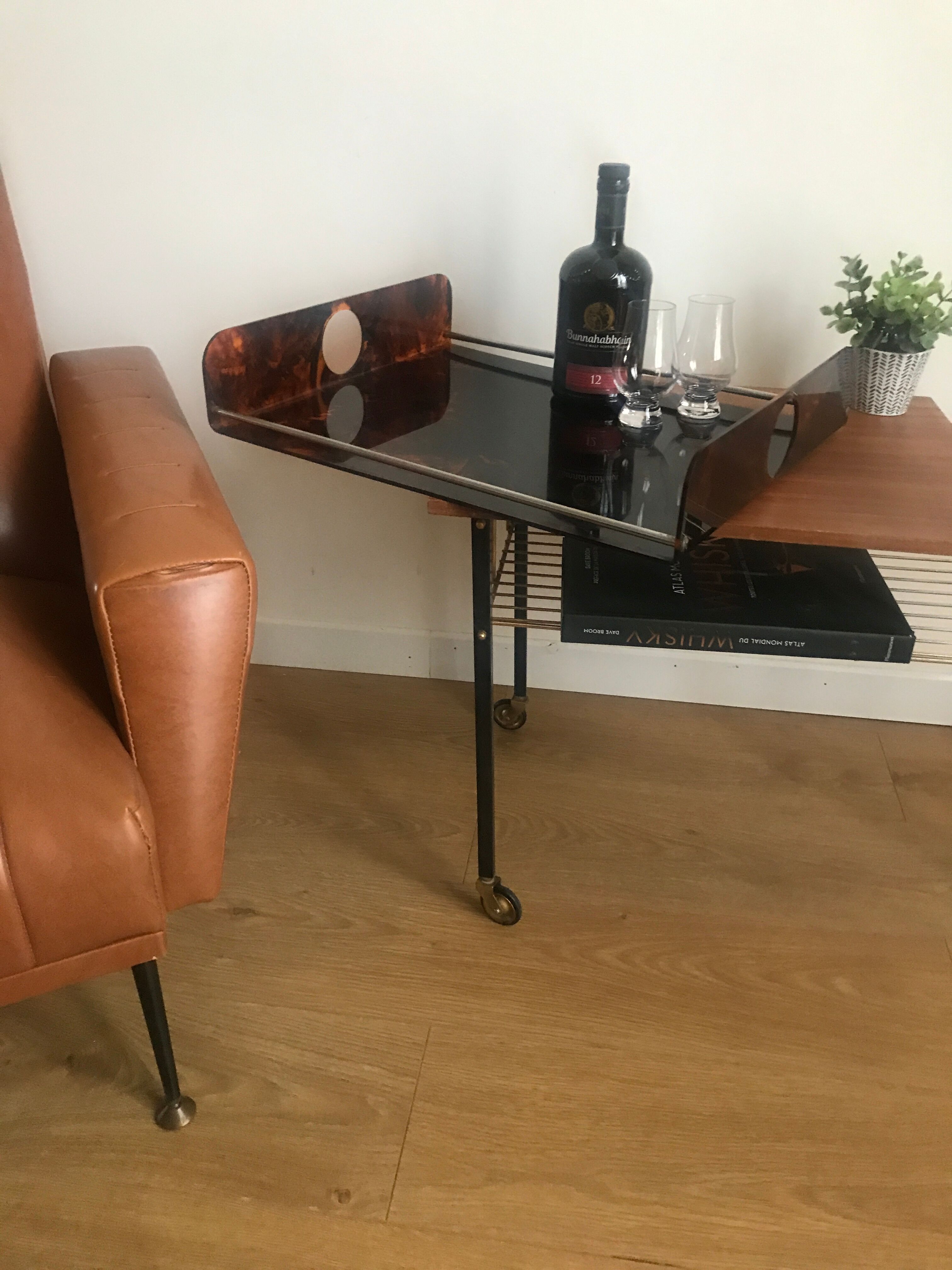 Tray in lucite tortoiseshell way circa 1970