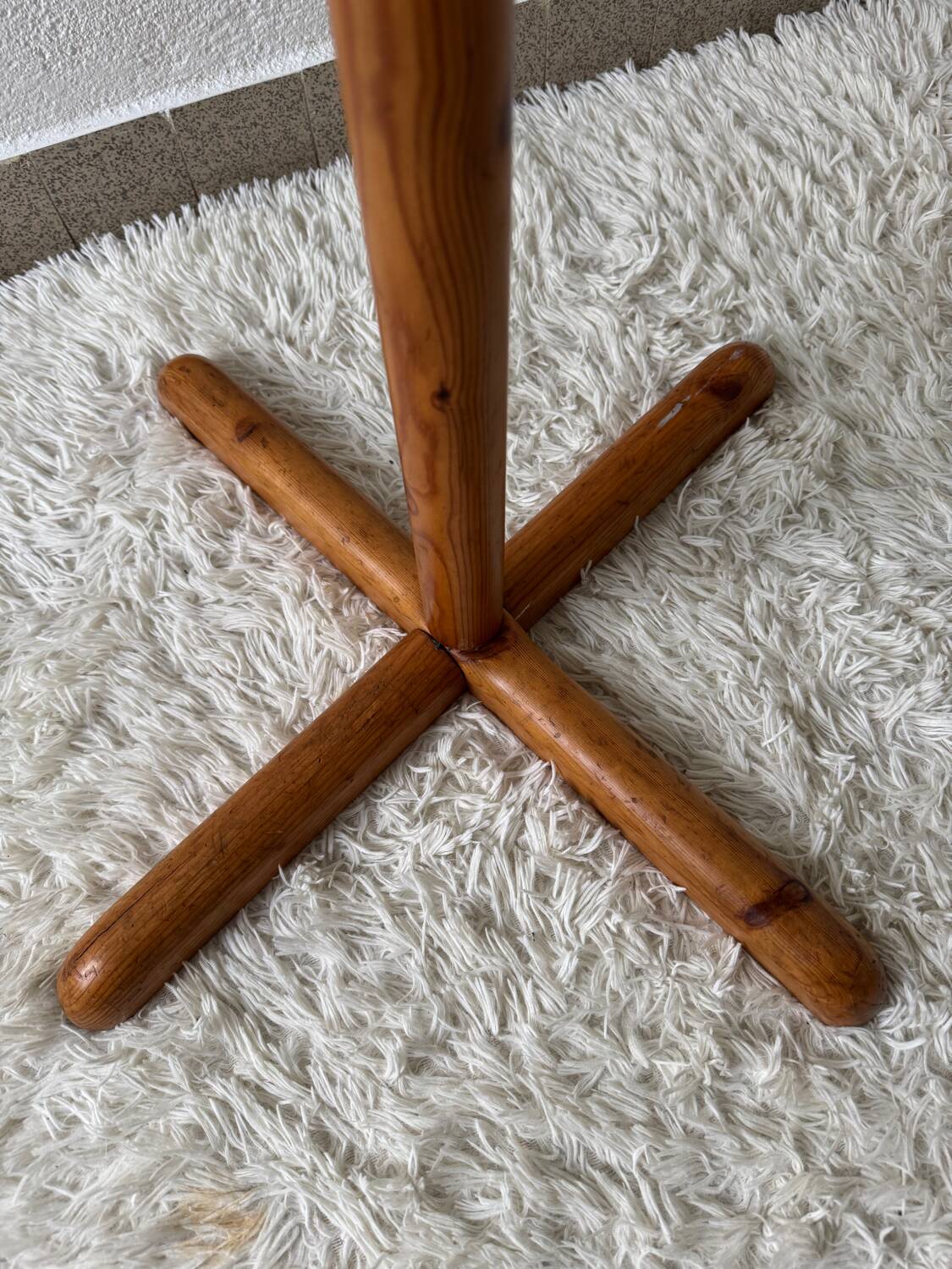 70s pine coat rack