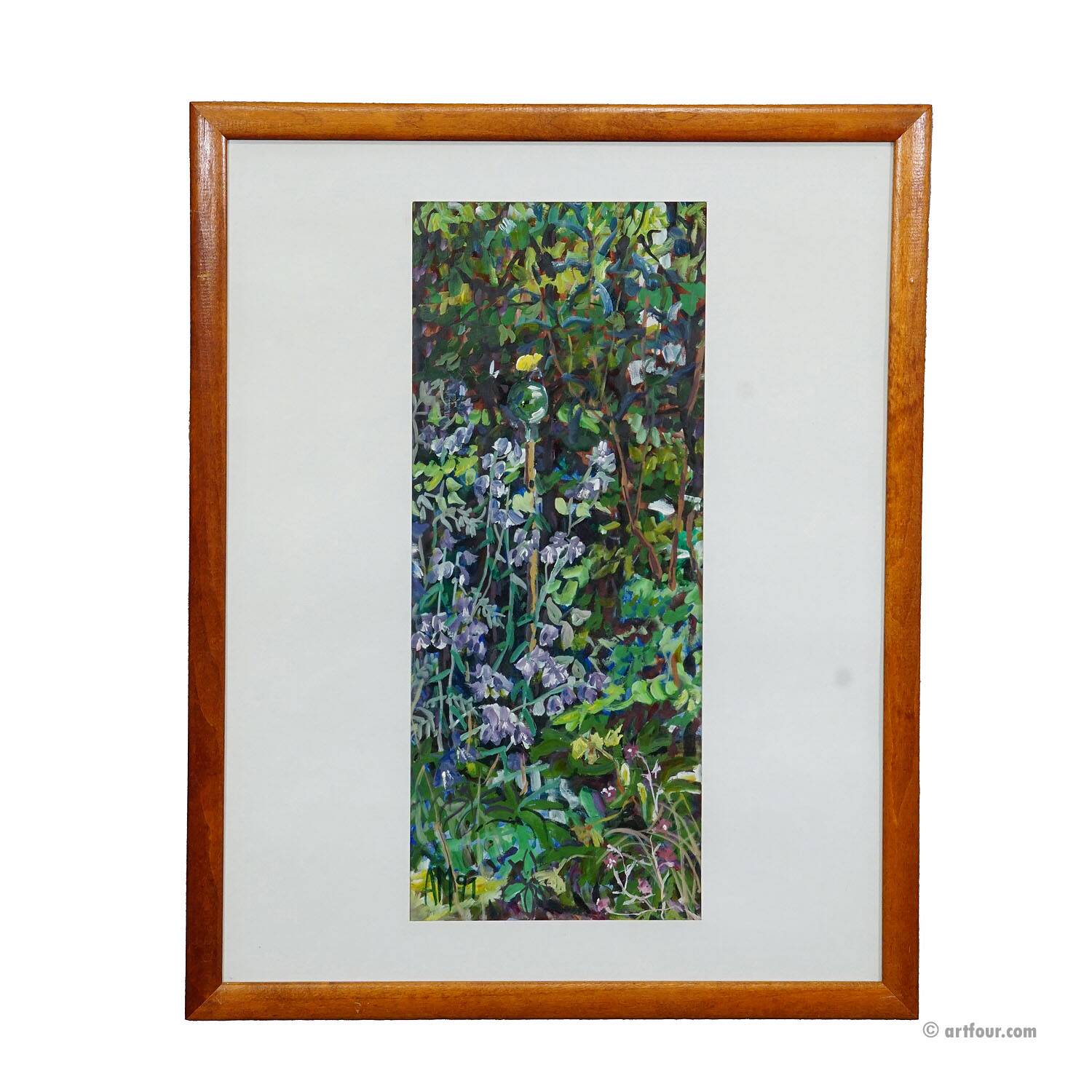Campanules avec papillon citron - peinture originale, Alexander Michael 1991
