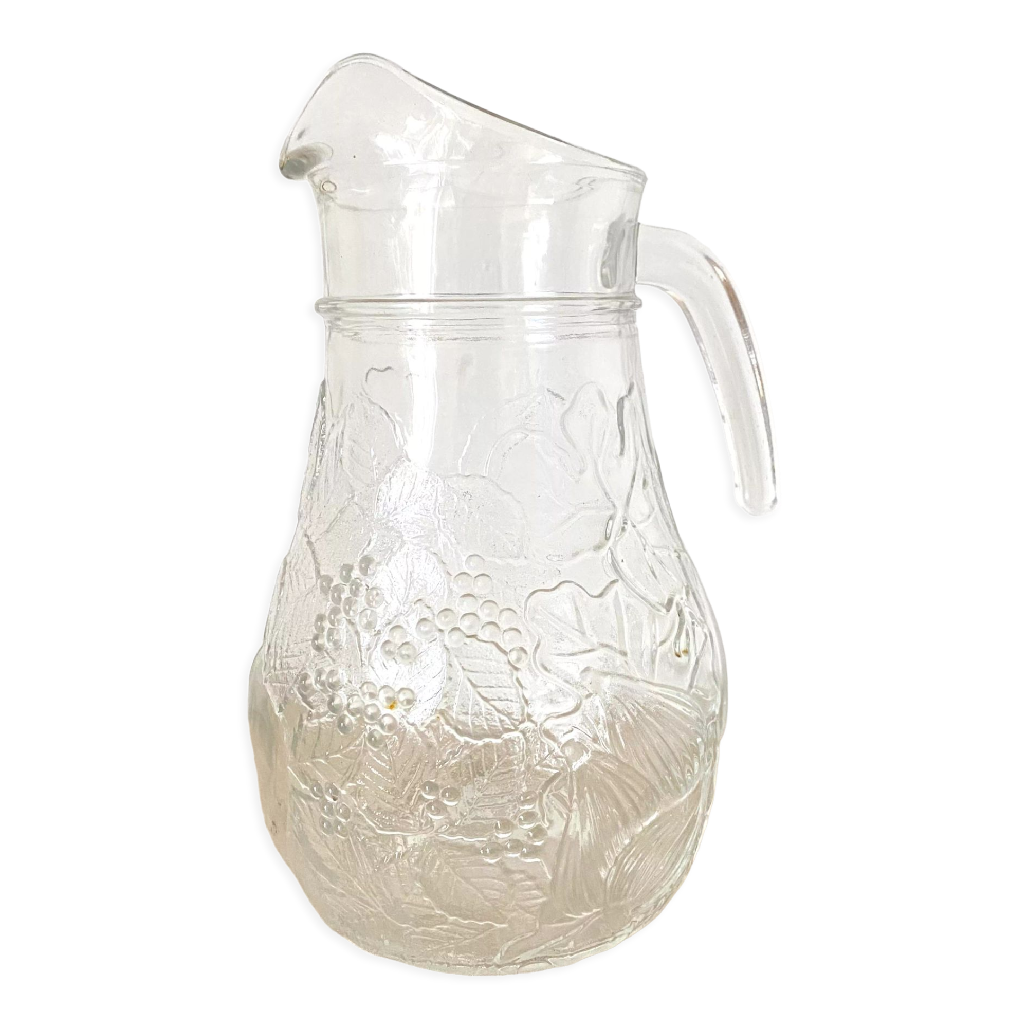 Vintage clear glass pitcher Italy