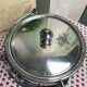 English porcelain and silver-plated metal cake tin