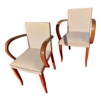 pair of cream bridge armchairs
