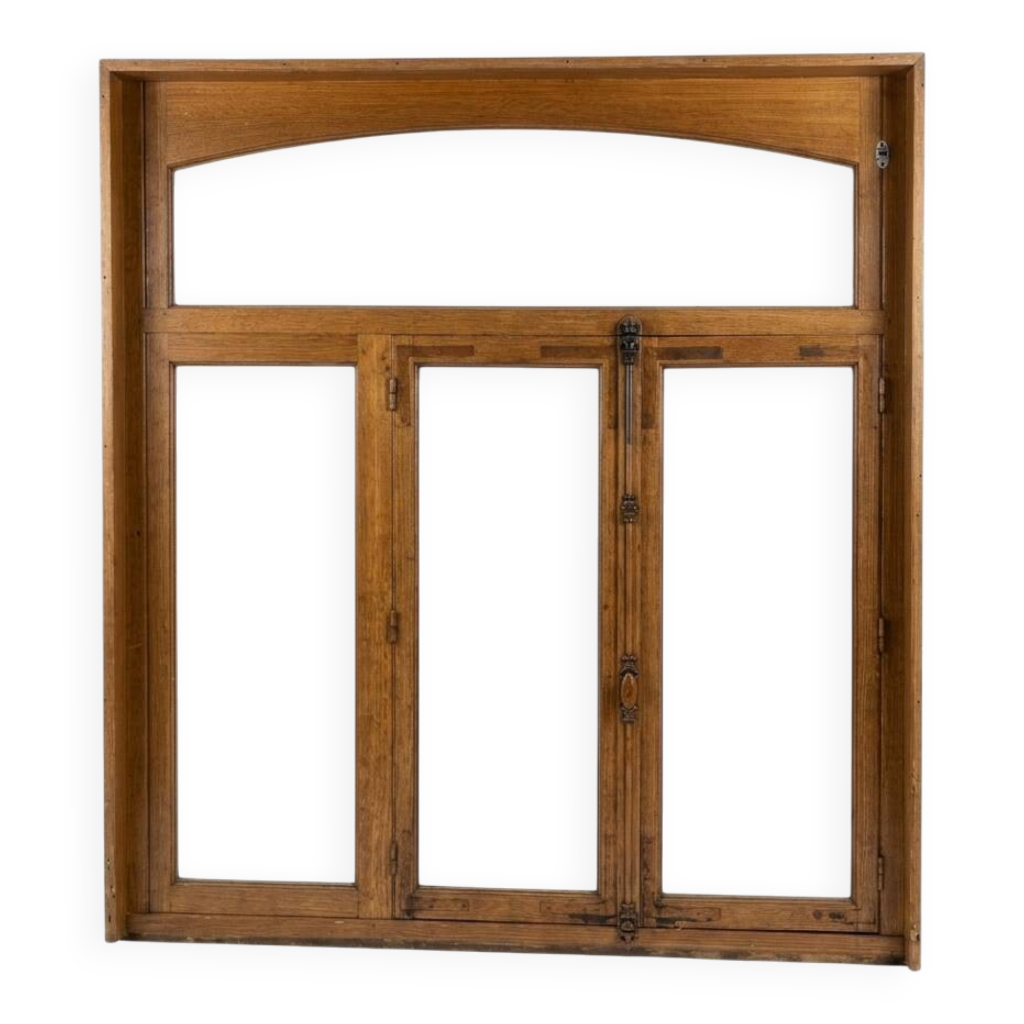 Old solid oak window from the early 20th century.